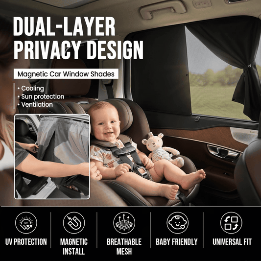 Double-Layer Magnetic Car Sunshade Curtain 2 Pack