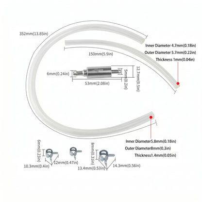 Car Brake Bleeder Hose with One Way Check Valve 2 Pack