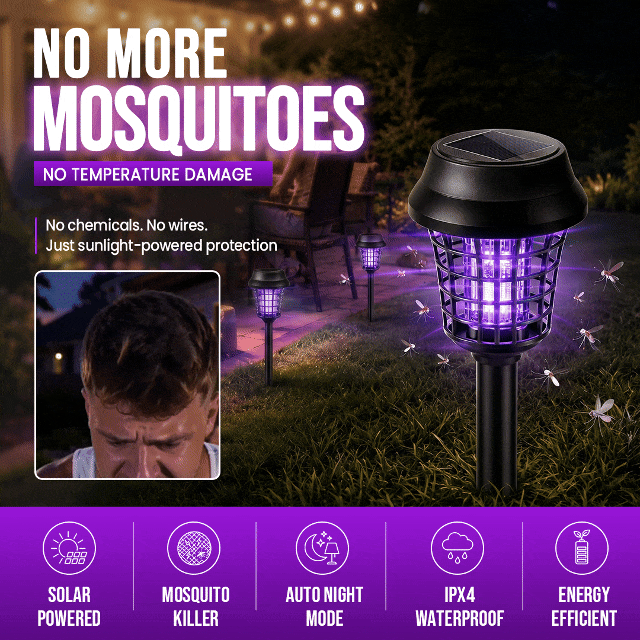 Solar Powered Stake Mosquito Killer Lamp 2 Pack