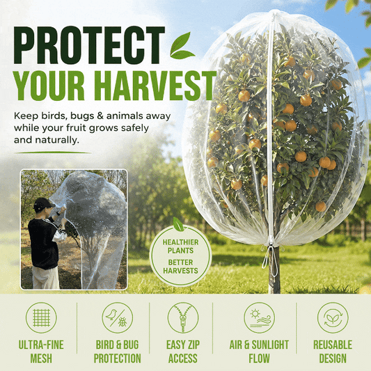 Fruit Tree Netting Cover with Zipper and Drawstring