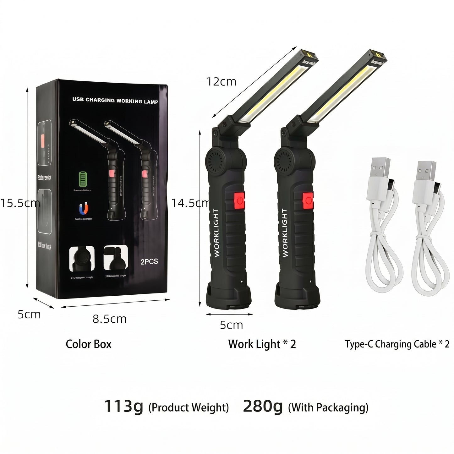 High-Brightness Strong Magnetic Hanging COB Work Light
