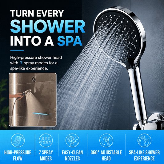 7-Mode High-Pressure Handheld Shower Head (15cm)