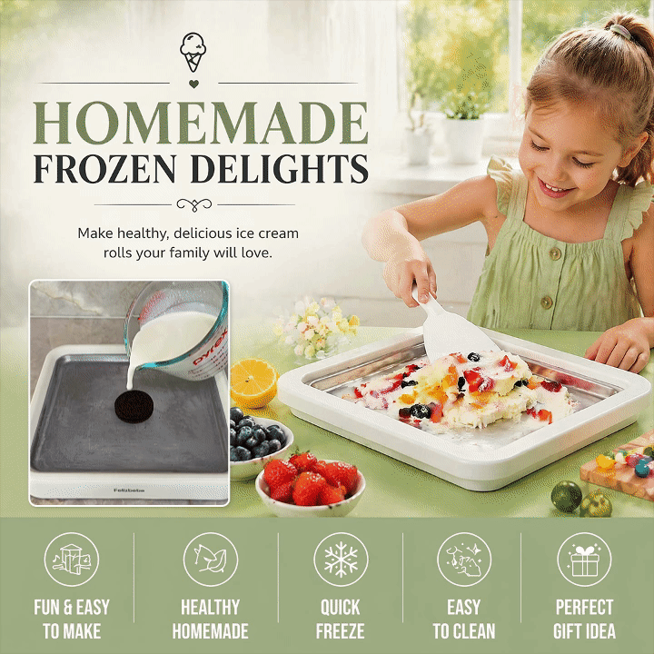 Stainless Steel Household Rolled Ice Cream Maker Kit
