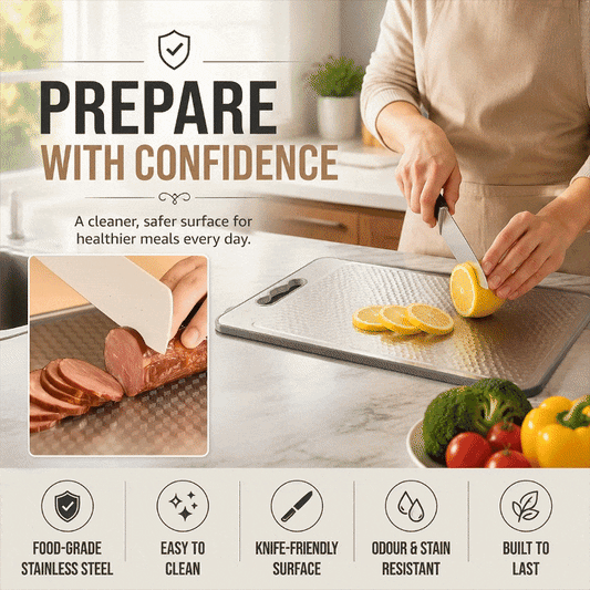 Double Sided Stainless Steel Kitchen Cutting Board