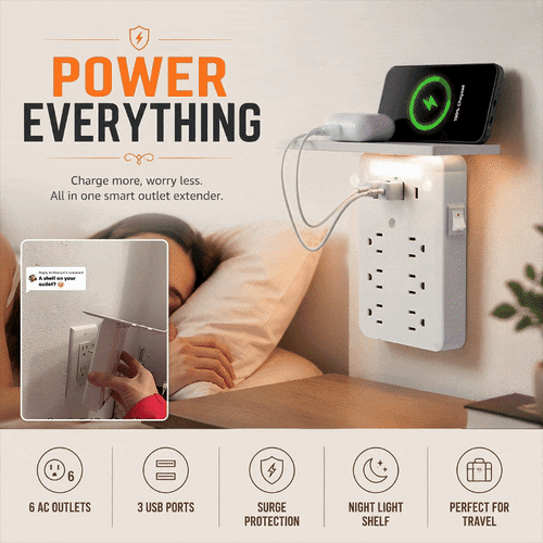 9-in-1 Bathroom Wall Extender with Light & Tray