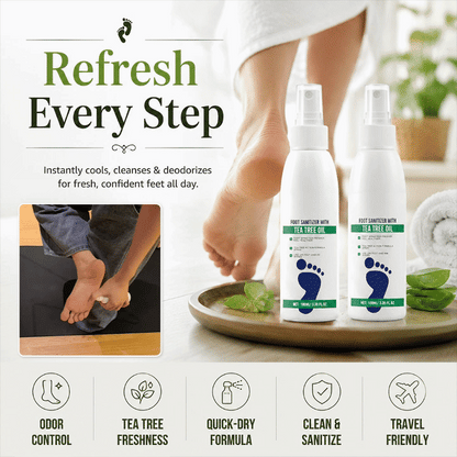 2Pcs Foot Care Spray Set, Hydrating & Deodorizing Heel Moisturizer Spray