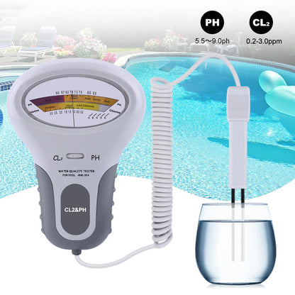 PH Meter, Portable Chlorine Tester, pH&CL2 Tester, Water Quality Analyzer for Swimming Pool, Spa, Aquarium