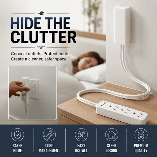Ultra-Thin Flat Outlet Concealer Kit, Multi-Outlet Power Strip with Extension Cord