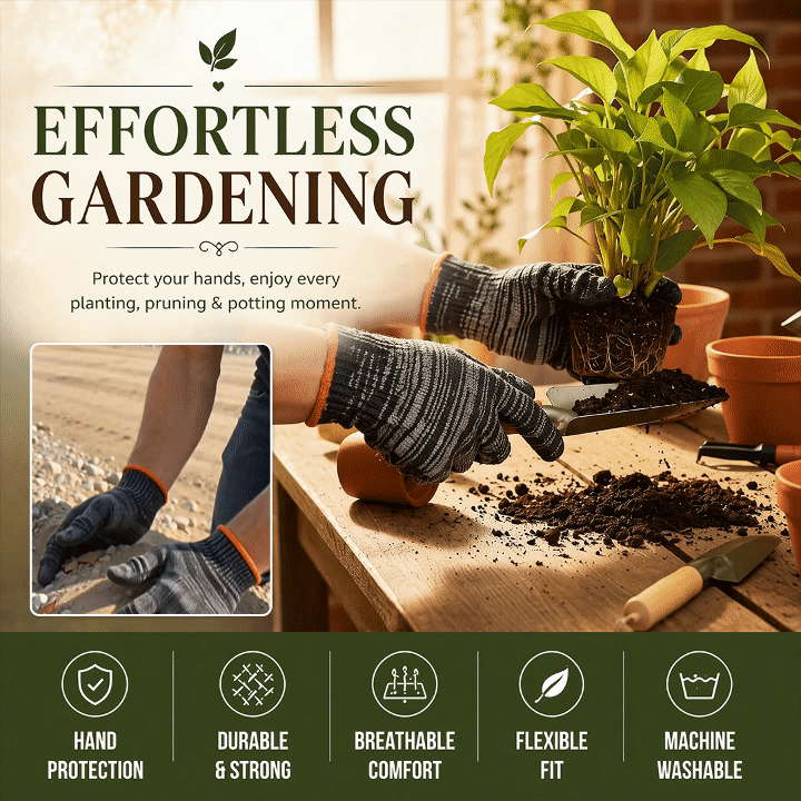 10 Pairs Knitted Durable Protective Work Gloves