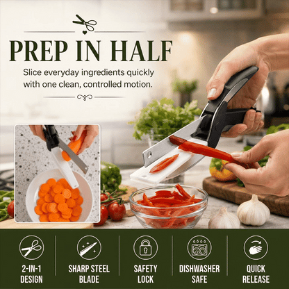 2-Pack 2-in-1 Kitchen Scissors with Cutting Board