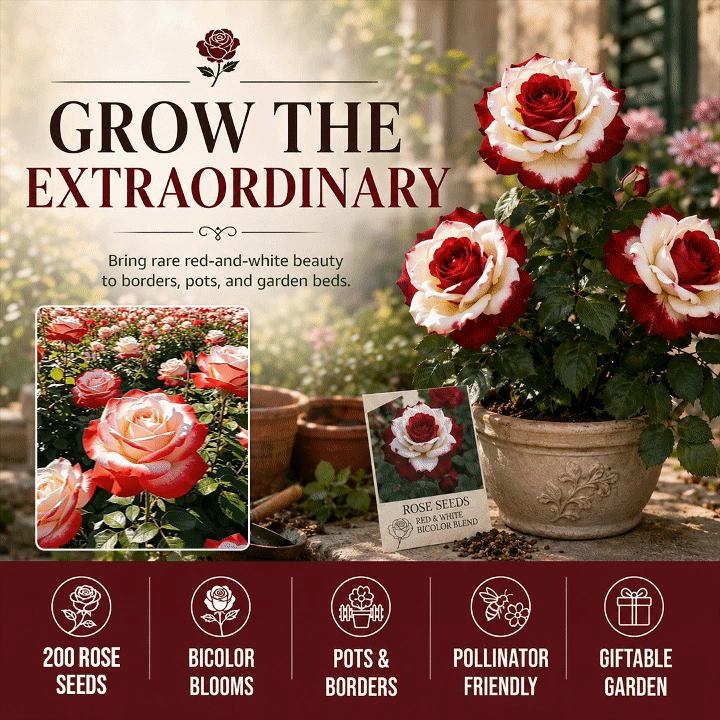 Rare Red and White Twin Rose Seeds