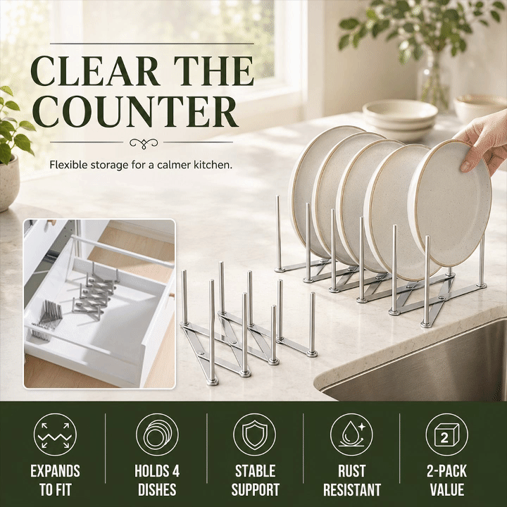 Retractable Dish and Pan Organizer – 2 Pack