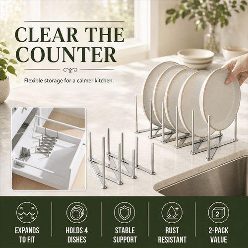 Retractable Dish and Pan Organizer – 2 Pack