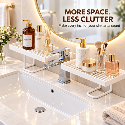 No-Drill Over-Faucet Sink Shelf for Bathroom Counter Storage