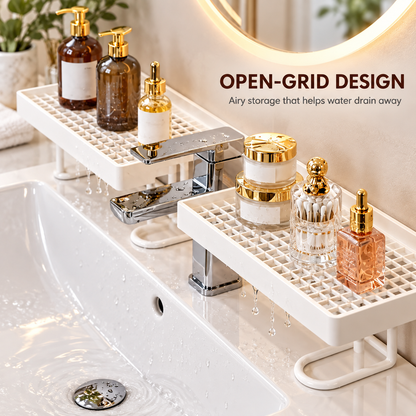 No-Drill Over-Faucet Sink Shelf for Bathroom Counter Storage