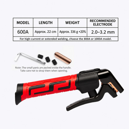 Red 600 A-Labeled Welding Electrode Holder