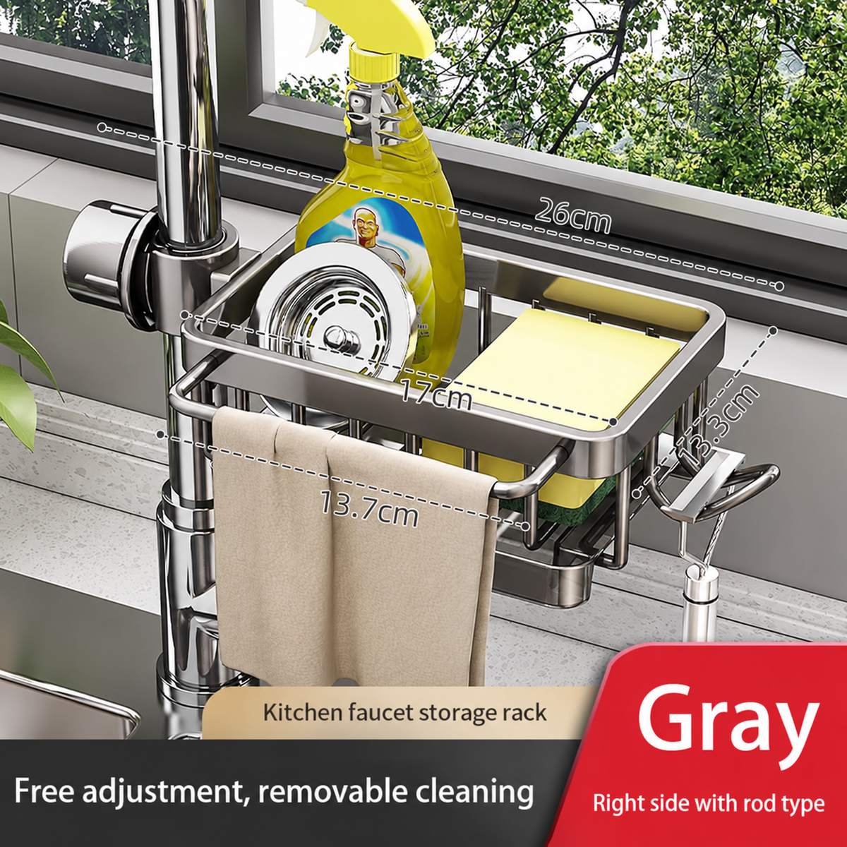 Faucet-Hanging Drain Rack with Removable Drip Tray