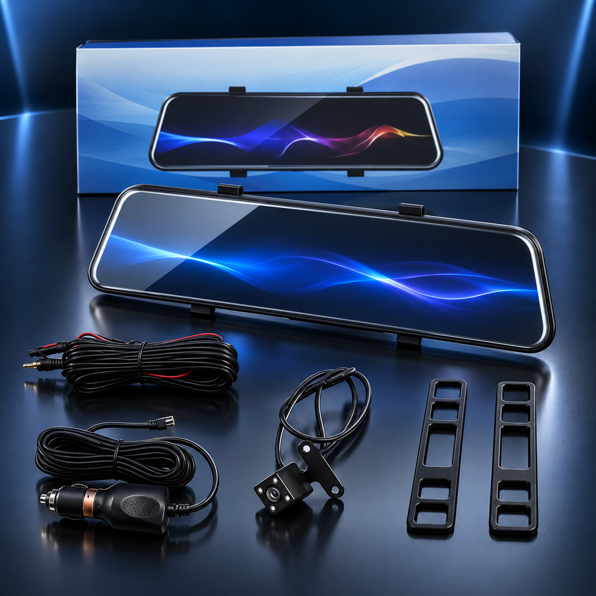 10-Inch Dual-View Rearview Mirror Dash Camera