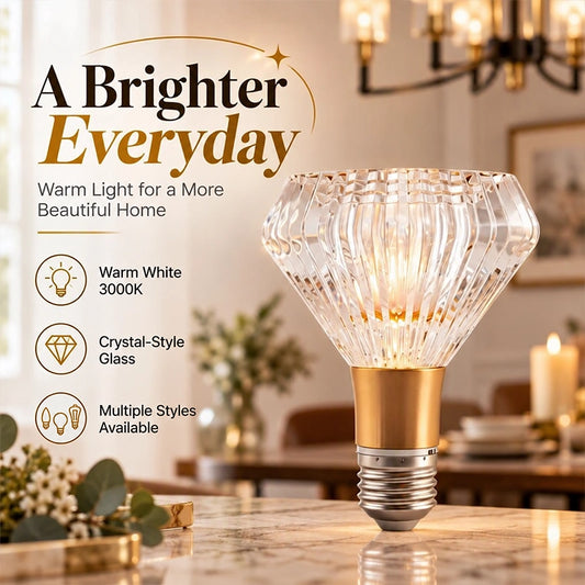 Three-Color Crystal-Style LED Bulb for Decorative Fixtures