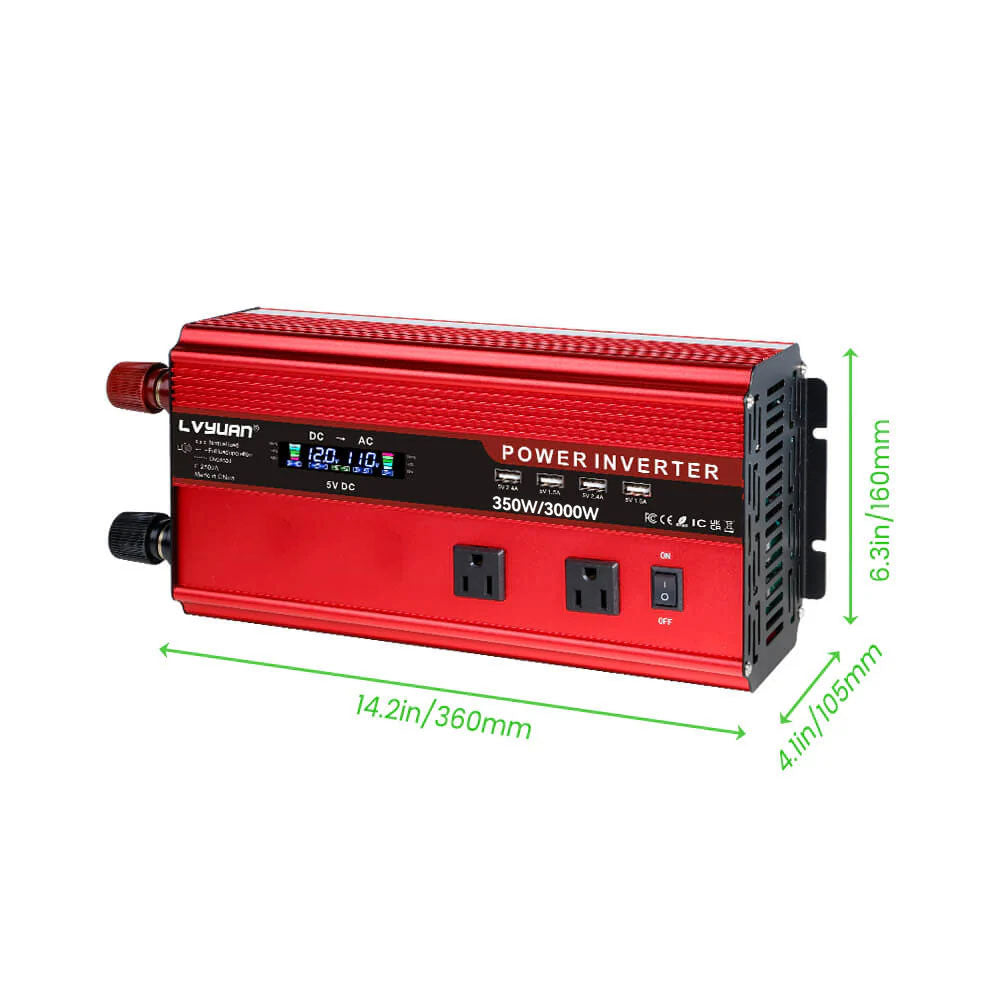 3000W DC 12V To AC 110V Portable Auto Converter Car Solor Inverter
