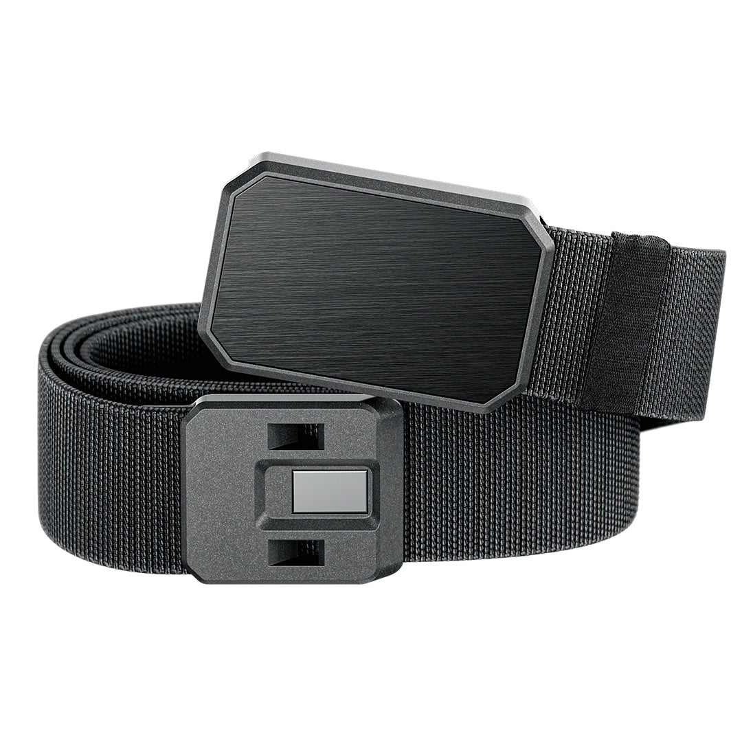 Men's Elastic Nylon Belt Metal Buckle Closes When Close Outdoor Leisure Belt