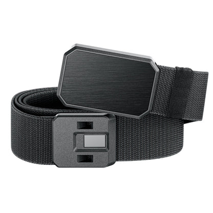 Men's Elastic Nylon Belt Metal Buckle Closes When Close Outdoor Leisure Belt