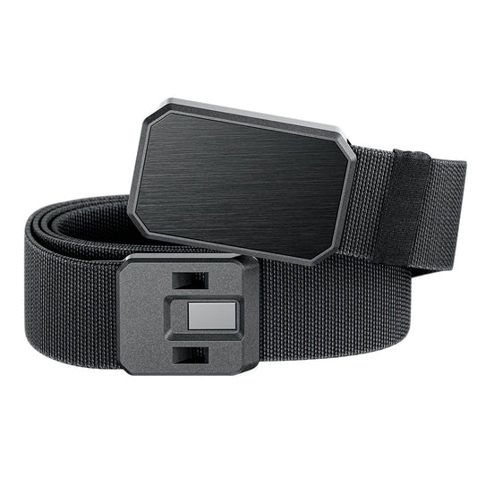 Men's Elastic Nylon Belt Metal Buckle Closes When Close Outdoor Leisure Belt