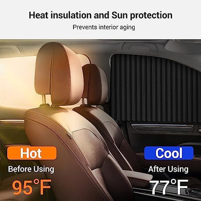 Magnetic Car Curtains For All Car Windows 4 Pack Set