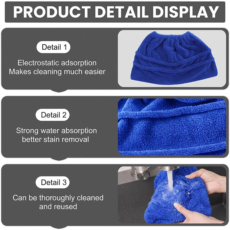 Reusable Drawstring Microfiber Broom Covers for Dusting, 10-Pack