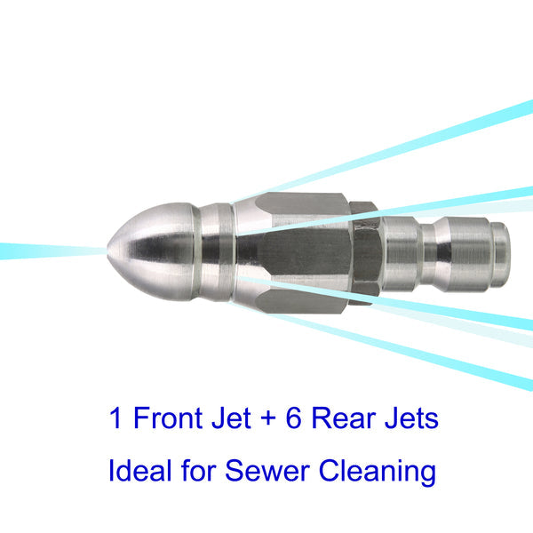 3/8-Inch High-Pressure Sewer Jetter Nozzle