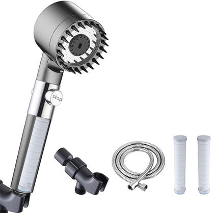 High-Pressure Handheld Shower Head with 3 Spray Modes & Filter, Includes 59" Hose