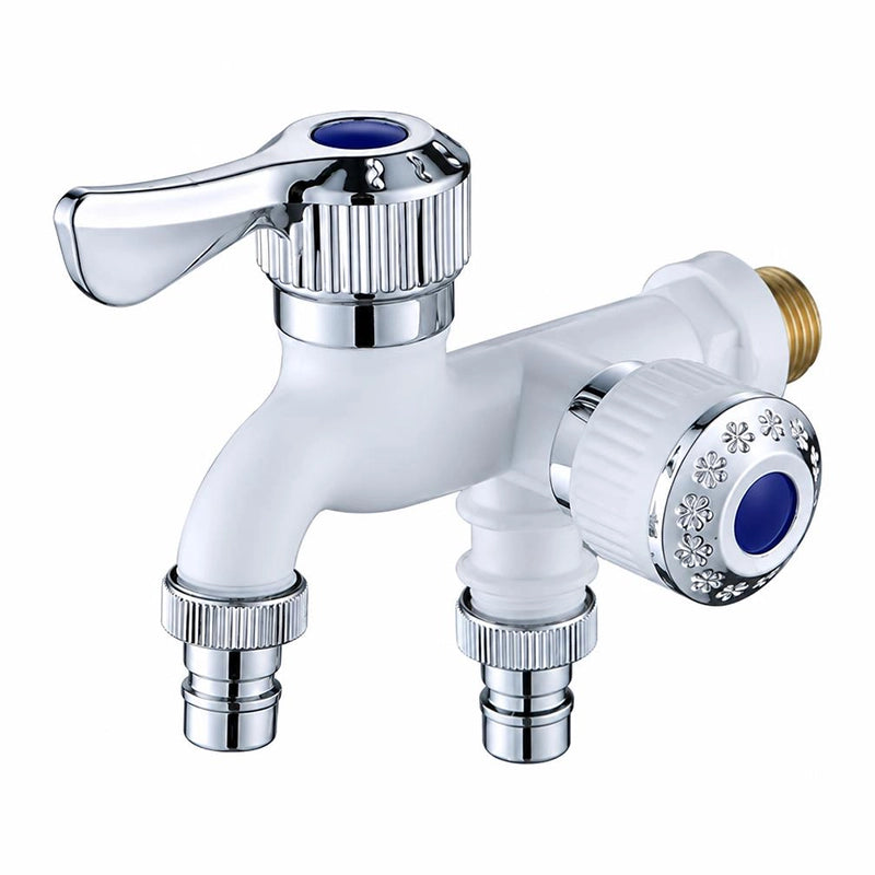 Dual-Outlet Faucet Adapter for Garden and Utility Hoses