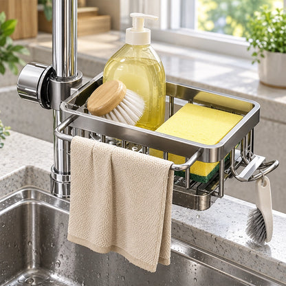 Faucet-Hanging Drain Rack with Removable Drip Tray