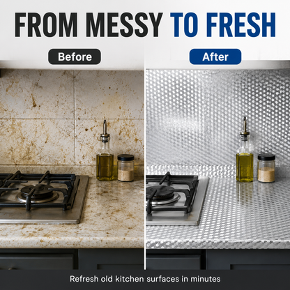 2 Rolls Self-Adhesive Aluminum Foil Kitchen Backsplash Wallpaper