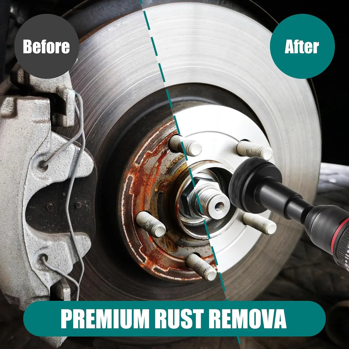 Wheel Hub Rust Removal Tool Kit with 10 Grinding Heads