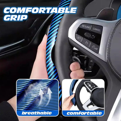 Carbon Fiber Silicone Car Steering Wheel Cover