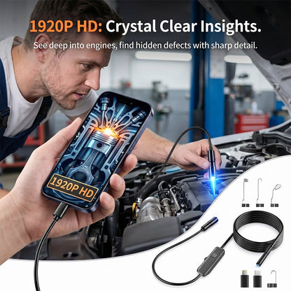 1920P HD Endoscope Camera with 8 Adjustable LED Lights