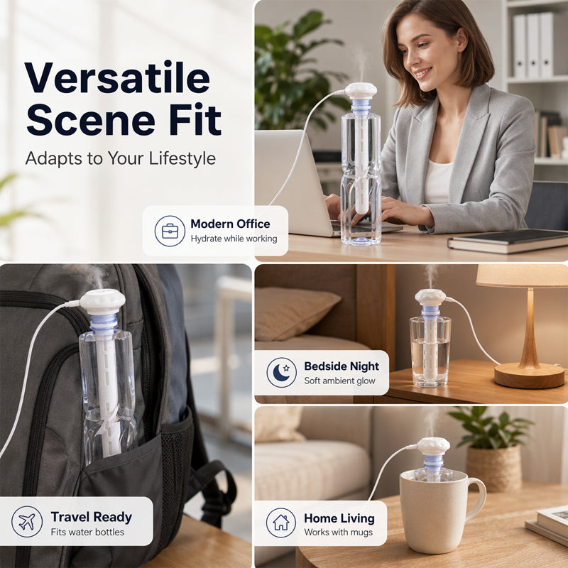 Portable USB Bottle Humidifier for Desks and Travel