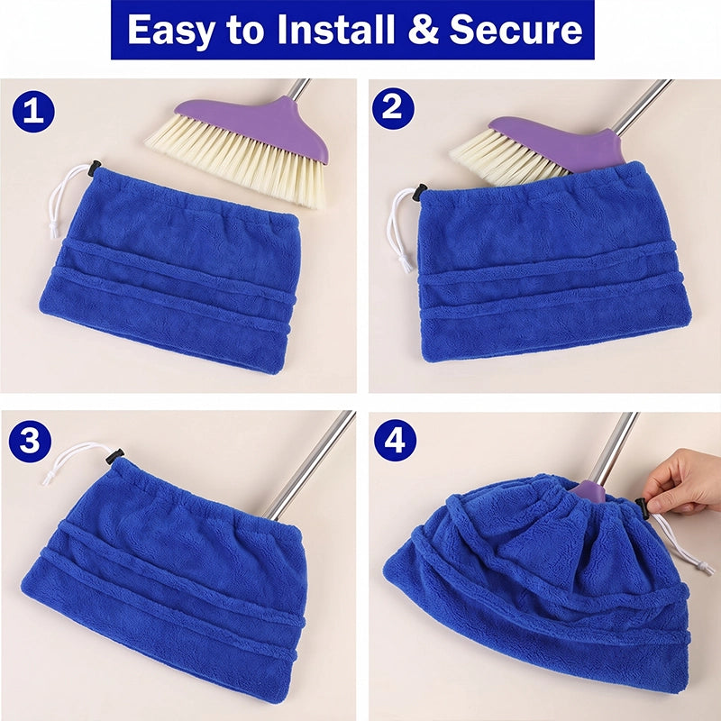 Reusable Drawstring Microfiber Broom Covers for Dusting, 10-Pack