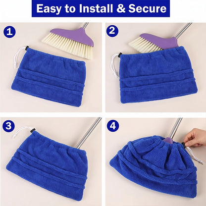 Reusable Drawstring Microfiber Broom Covers for Dusting, 10-Pack