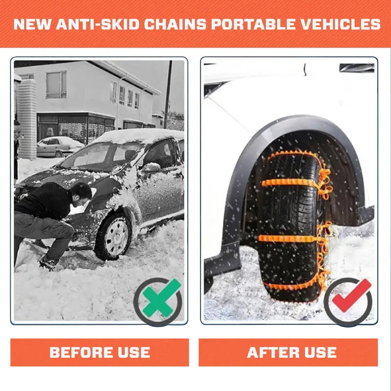 Emergency Tire Traction Straps for Snowy Conditions