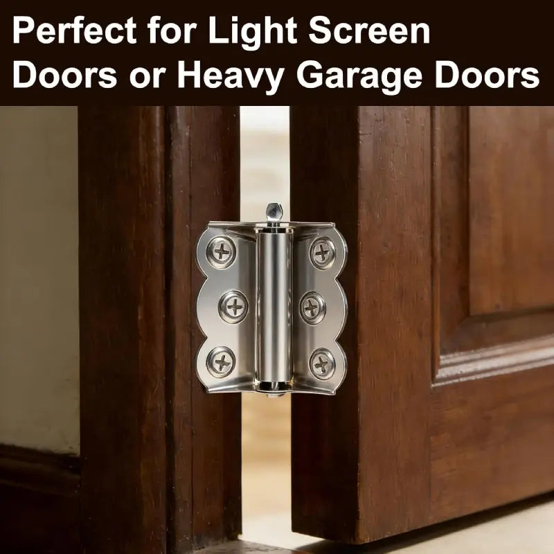 Stainless-Look Self-Closing Spring Hinge Set for Doors