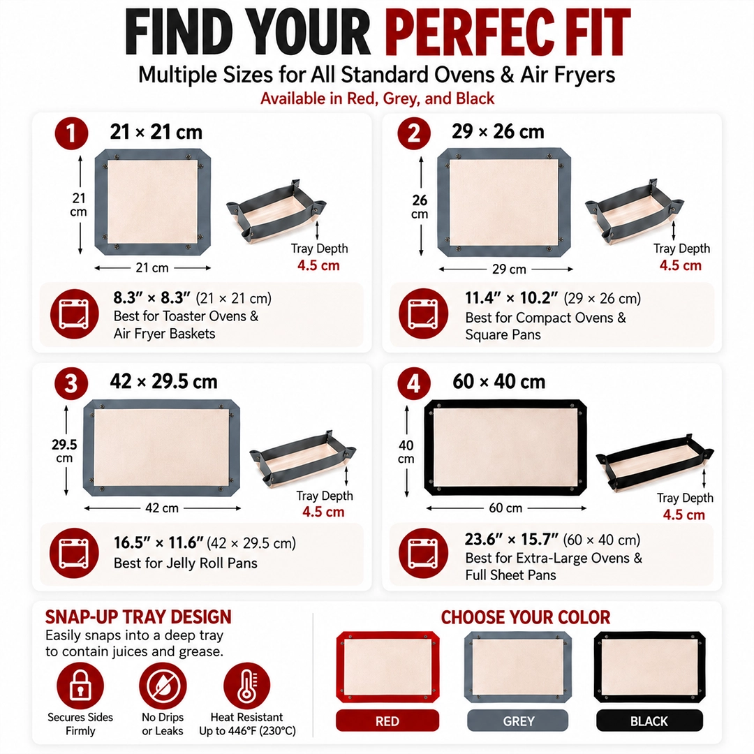 Snap-Lock Silicone Oven Liner Mat