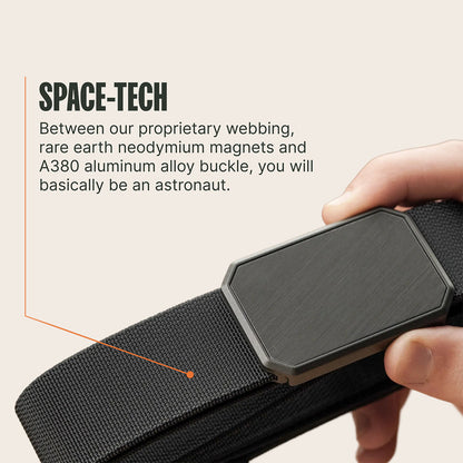 Men's Elastic Nylon Belt Metal Buckle Closes When Close Outdoor Leisure Belt