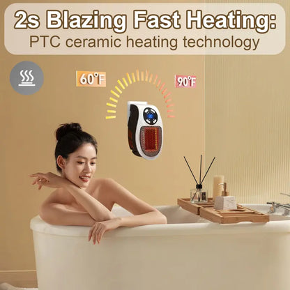 🔥450W Plug-in Electric Heater with Adjustable Thermostat🌡️Heating Your Home🏠