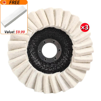🔥3PCS-Wool Felt Flap Discs Polishing Wheel
