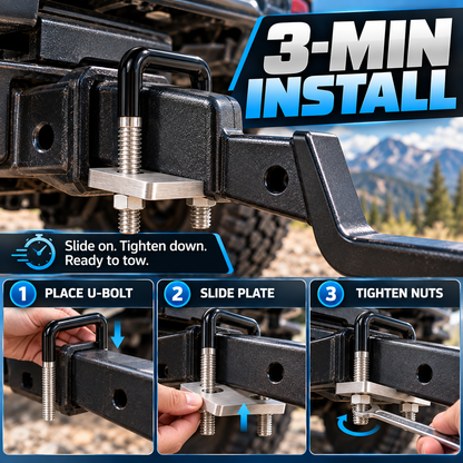 U-Bolt Trailer Hitch Anti-Rattle Stabilizer Clamp
