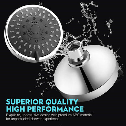 Elarohome High Pressure Shower Head 5 Settings Fixed Showerhead 4 Inch High F