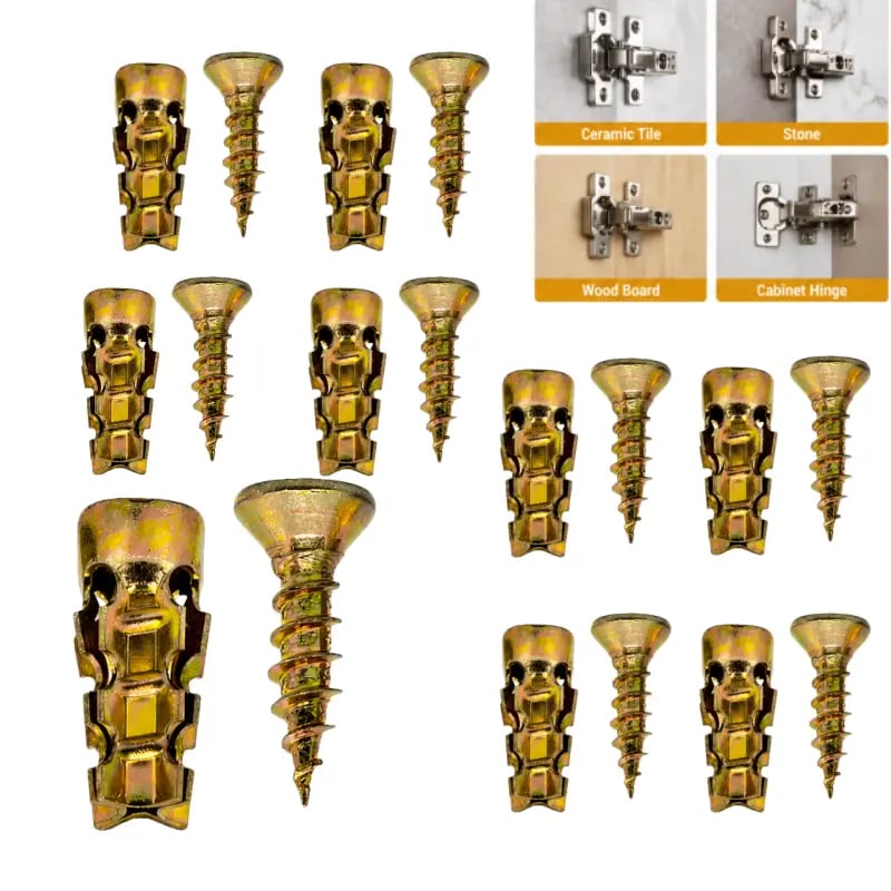100 PCS🔩 6×14mm Short Expansion Screw Set for Cabinet Hinge Repair & Stripped Thread Restoration