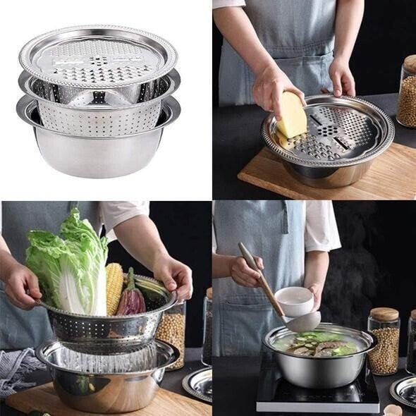 Stainless Steel Grater Bowl Set